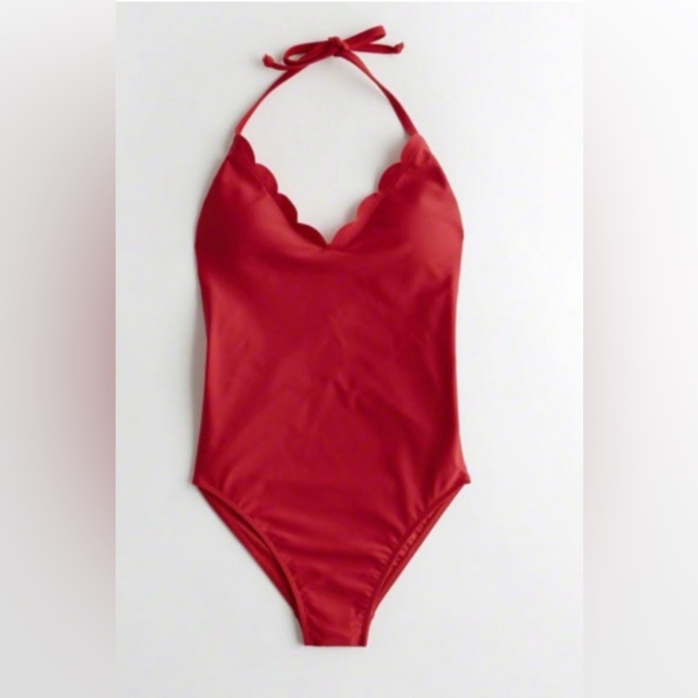 Hollister Red Scalloped women’s Bodysuit